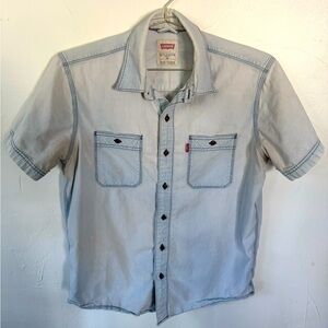 Levi’s Faded Chambray Denim Short Sleeve Button Down Shirt